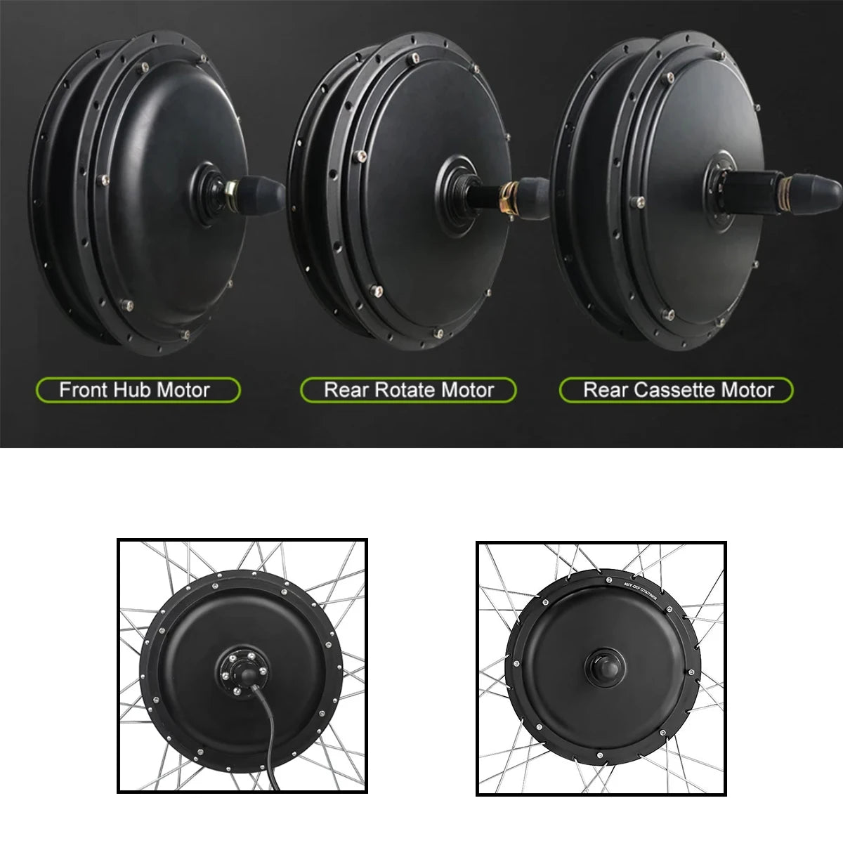 1500W E-bike Conversion Kit Hub Motor Brushless Gearless Hub Motor Kit Front Rear Motor Wheel for 20in-700C Rear Cassette Motor