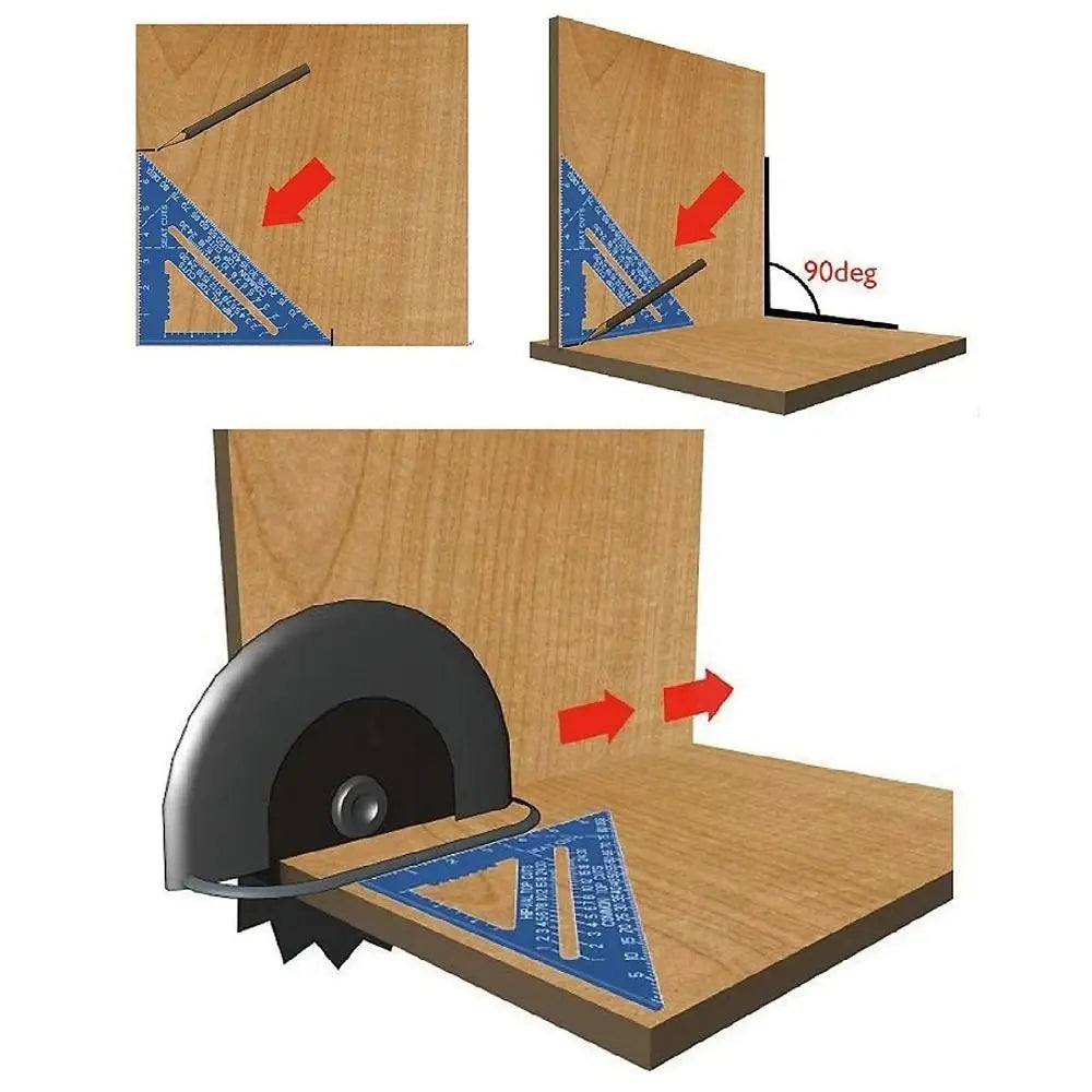 7 Inch Aluminum Triangle Ruler - Protractor Square & Marking Tool - image 8
