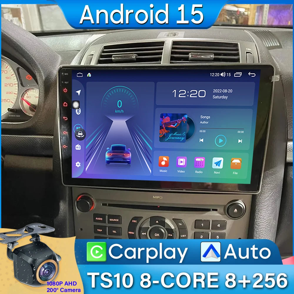 9-Inch Car Stereo for Peugeot 407 | Wireless CarPlay & Android Auto