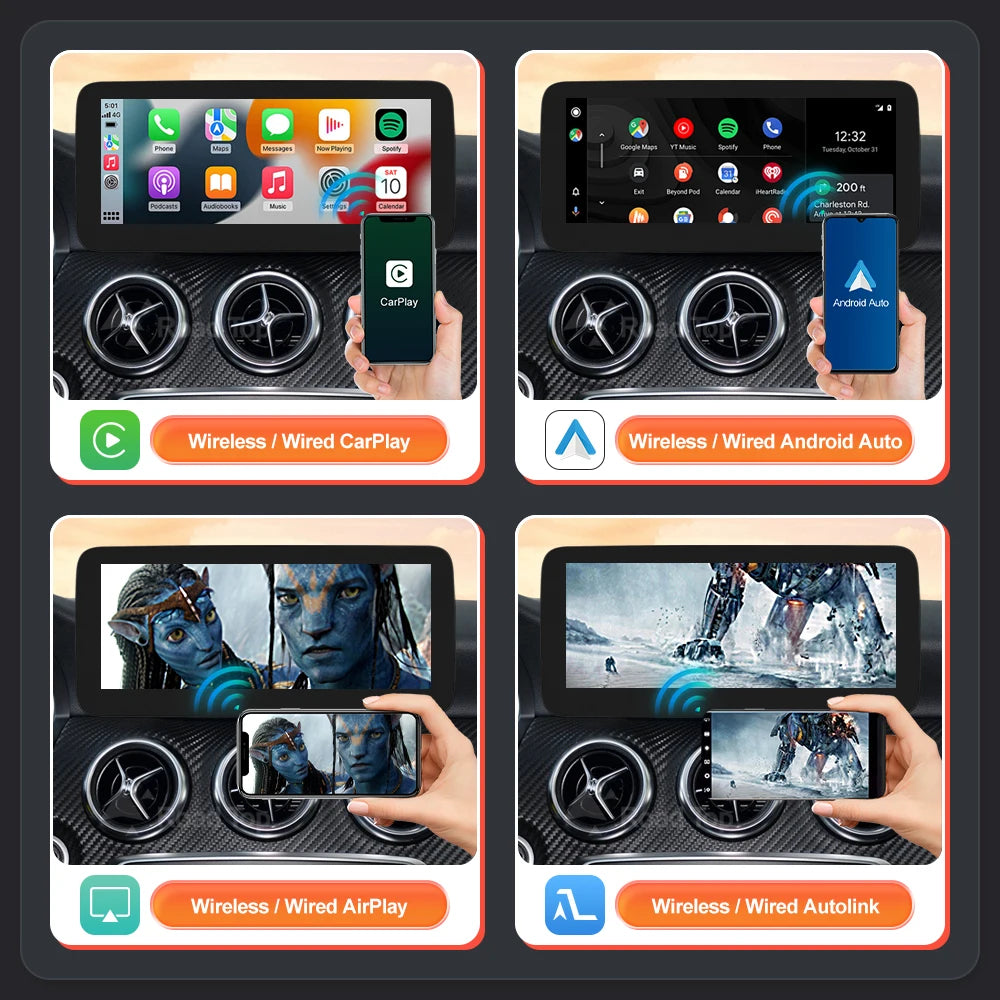 RoadTop Wireless CarPlay Android Auto 10.25" Screen for Mercedes - image 4