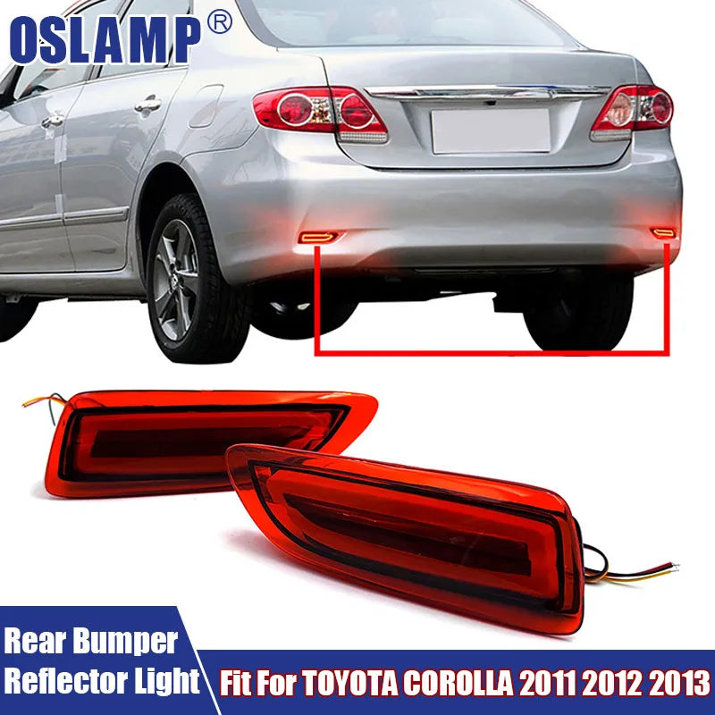 LED Rear Bumper Reflector Lights for 2011-2013 Toyota Corolla