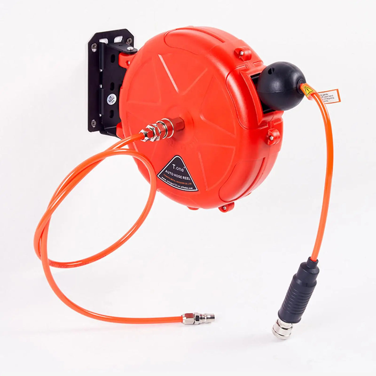 Automatic Retractable Air Hose Reel Auto Rewind with 10M Tube Automatic Locking Air Compressor Hose Reel for Garden Workshop
