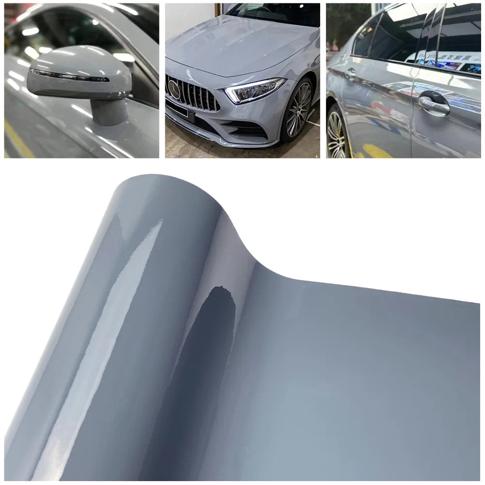 High Gloss Grey Vinyl Wrap – Car, Motorcycle & DIY
