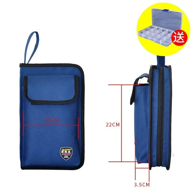 Small Canvas Electrician Repair Tool Bag Professional Parts Organizer Pouch