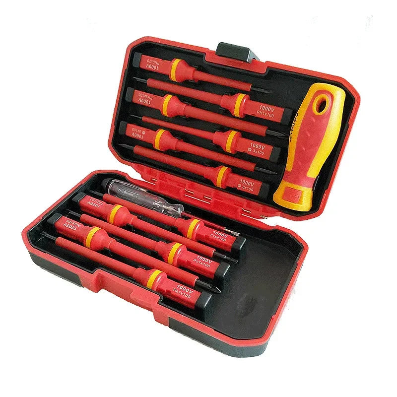 13pcs/8pcs Electrician Repair Tools Kit  1000V Changeable Insulated Screwdrivers Set with Magnetic Slotted Bits
