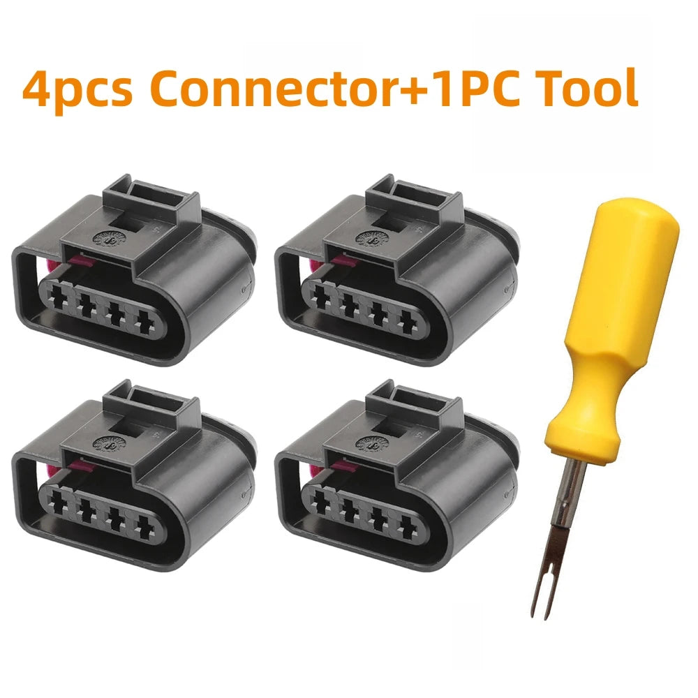 4Pcs Car Ignition Coil Plug Connector Repair Kits Auto Harness Plug Wiring Terminal Removal Tool Set For Audi VW 4B0973724