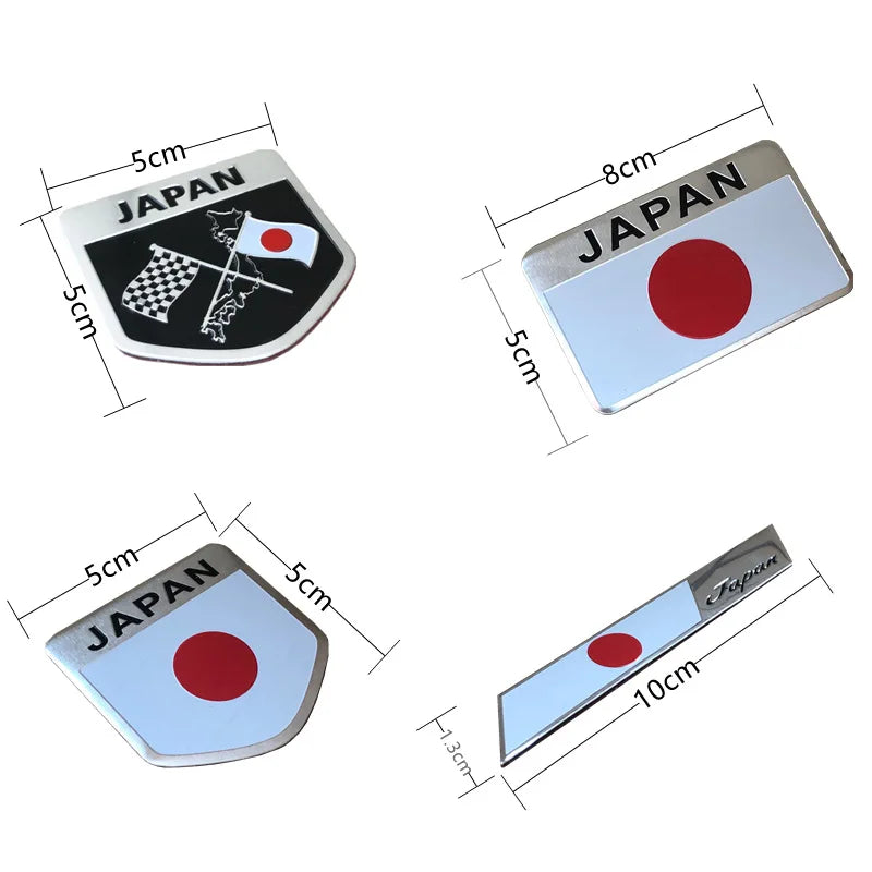 3D Aluminum Japan Flag Car Badge Emblem Sticker - image 5