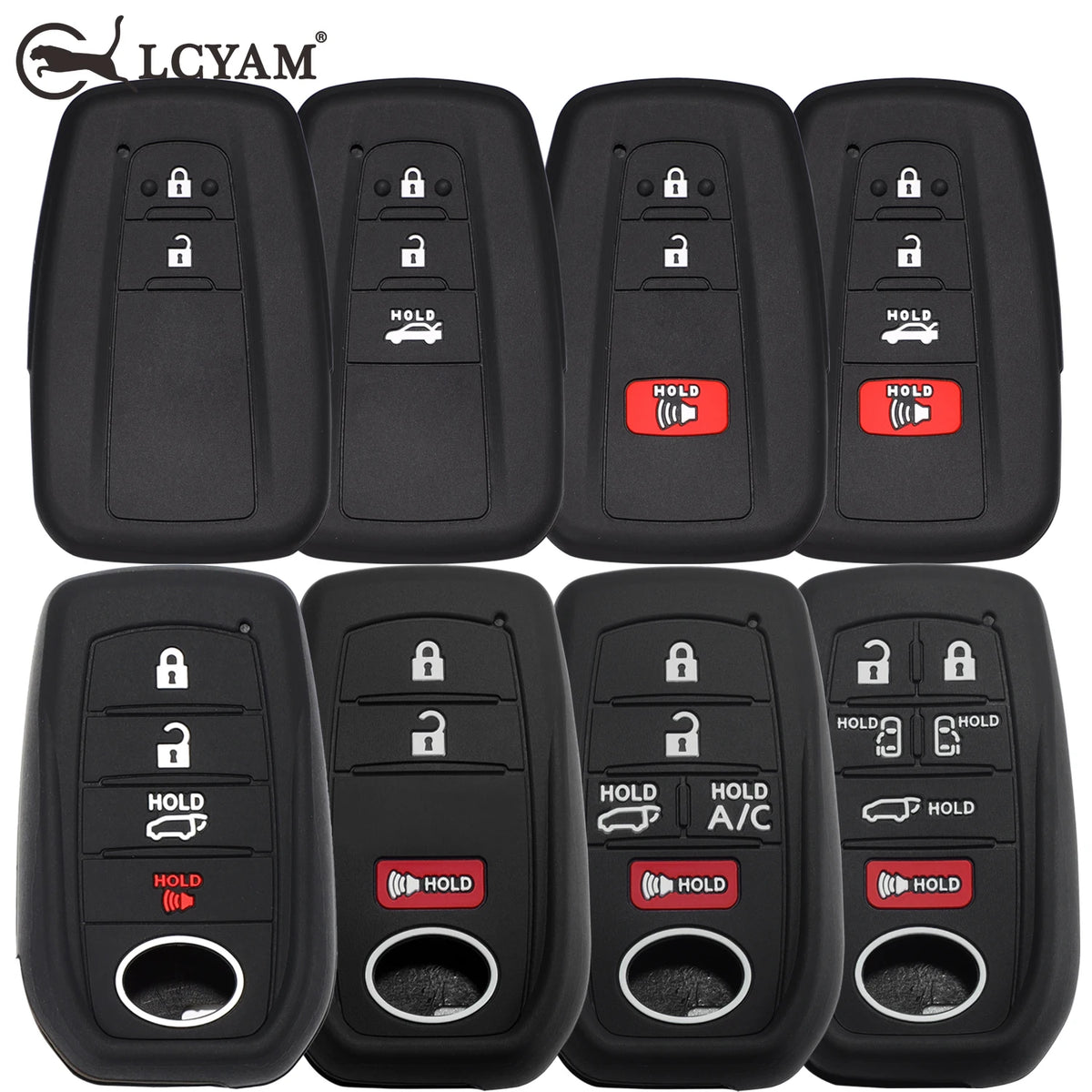 Toyota Silicone Key Fob Cover - Soft Durable for RAV4 Corolla Camry
