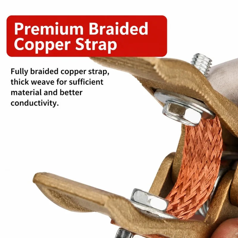 Copper Ground Clamp 300A 500A 800A A Type Welding Earth Clamp, High Current Welder Grounding Clip for ARC Welding Machine Welder