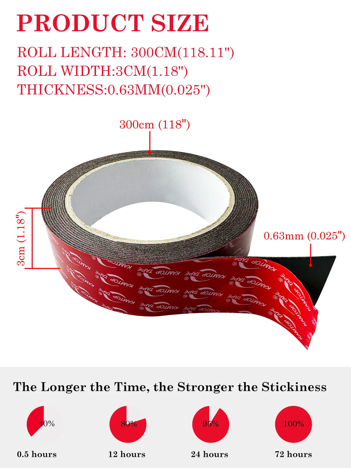 Heavy-Duty Foam Mounting Tape, 1 Roll – Double-Sided