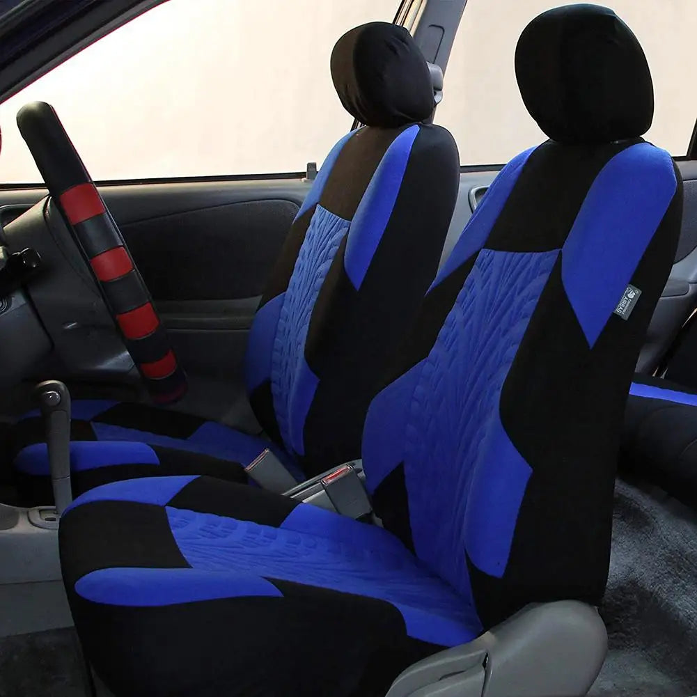 Universal Polyester Car Seat Covers, 4-Piece Front or 9-Piece Full Set