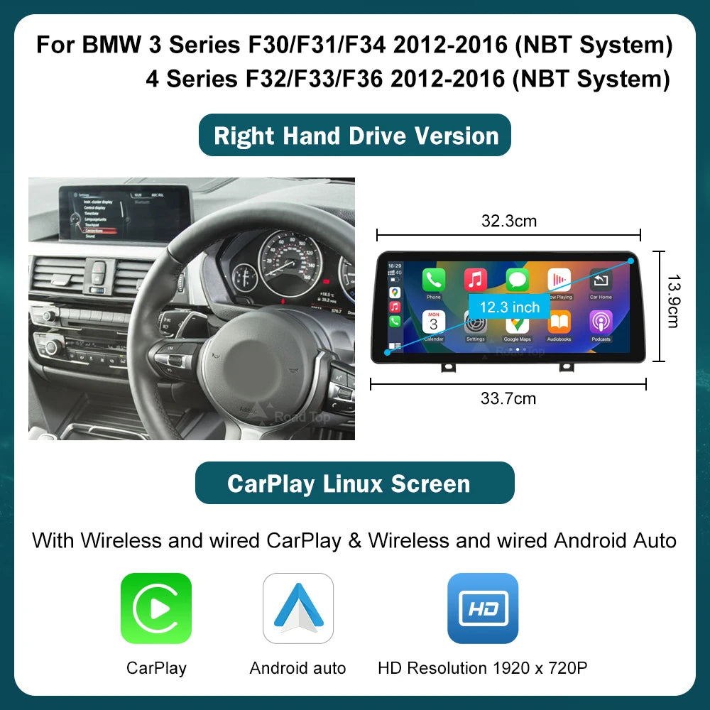 Wireless CarPlay & Android Auto Display for BMW Series 1-4 - image 10