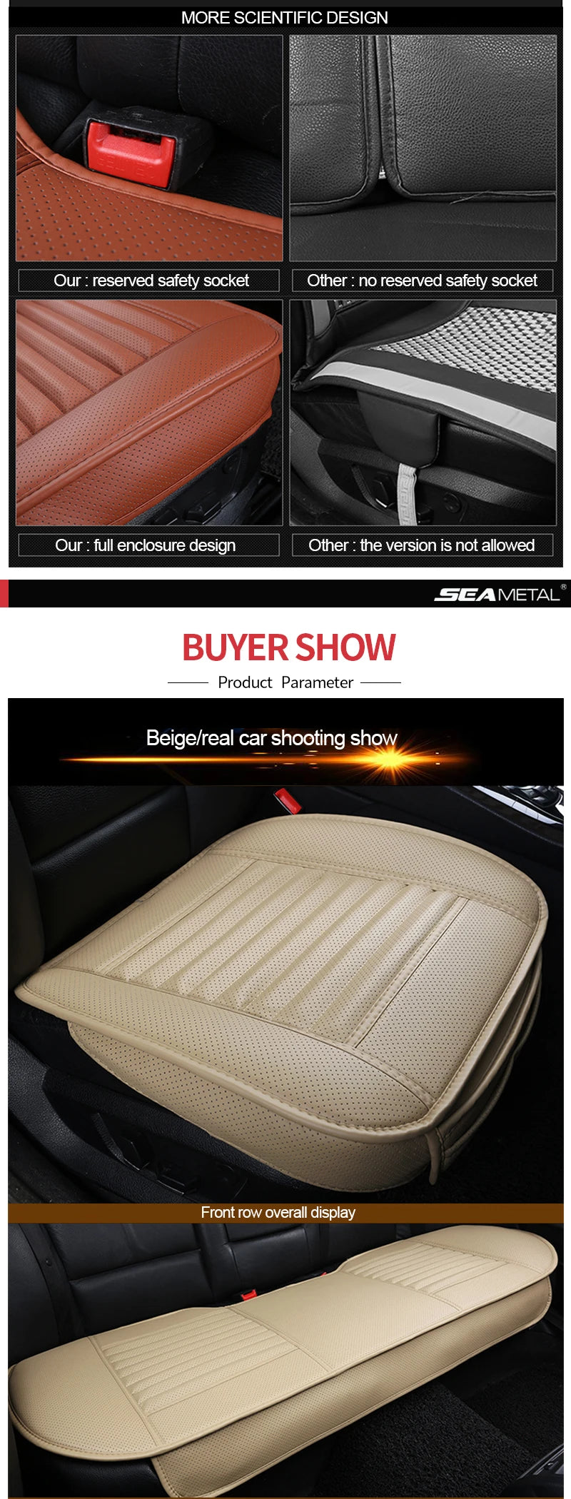 PU Leather Car Seat Covers, Front, Rear or Full Set
