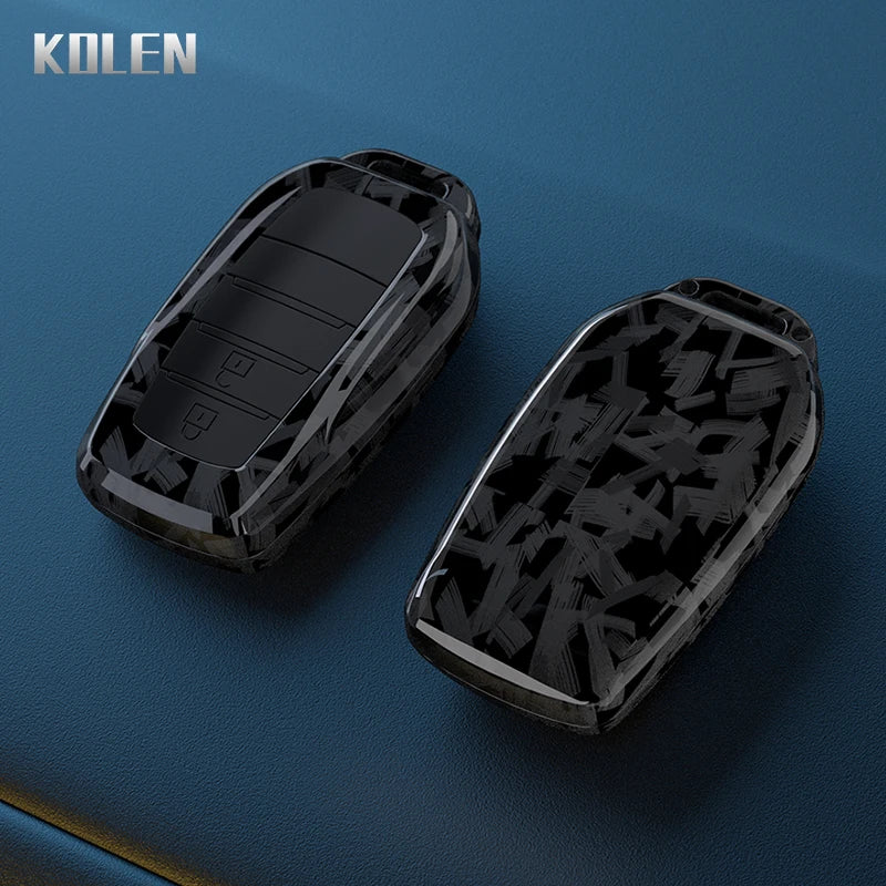 Carbon Fiber Key Fob Cover for Toyota Camry RAV4 Sienna