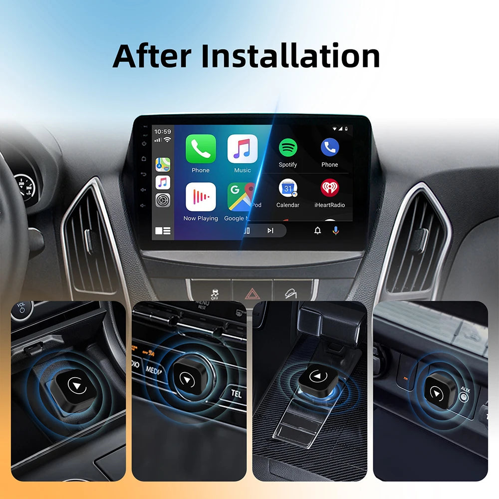 2-in-1 Wireless CarPlay and Android Auto Adapter, Plug and Play