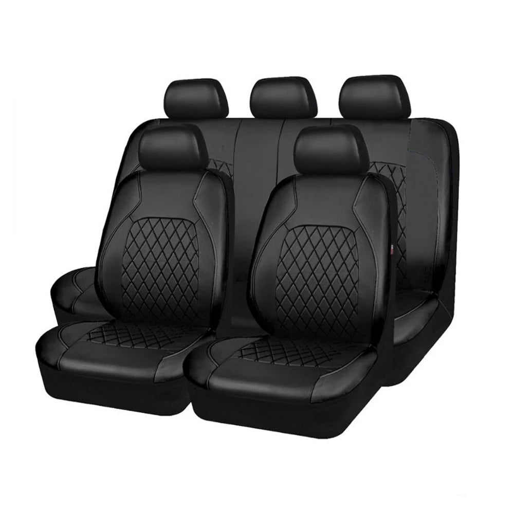 Universal Car Seat Cover Set PU Leather Full Surrounded Anti-Scratch for Sedan SUV