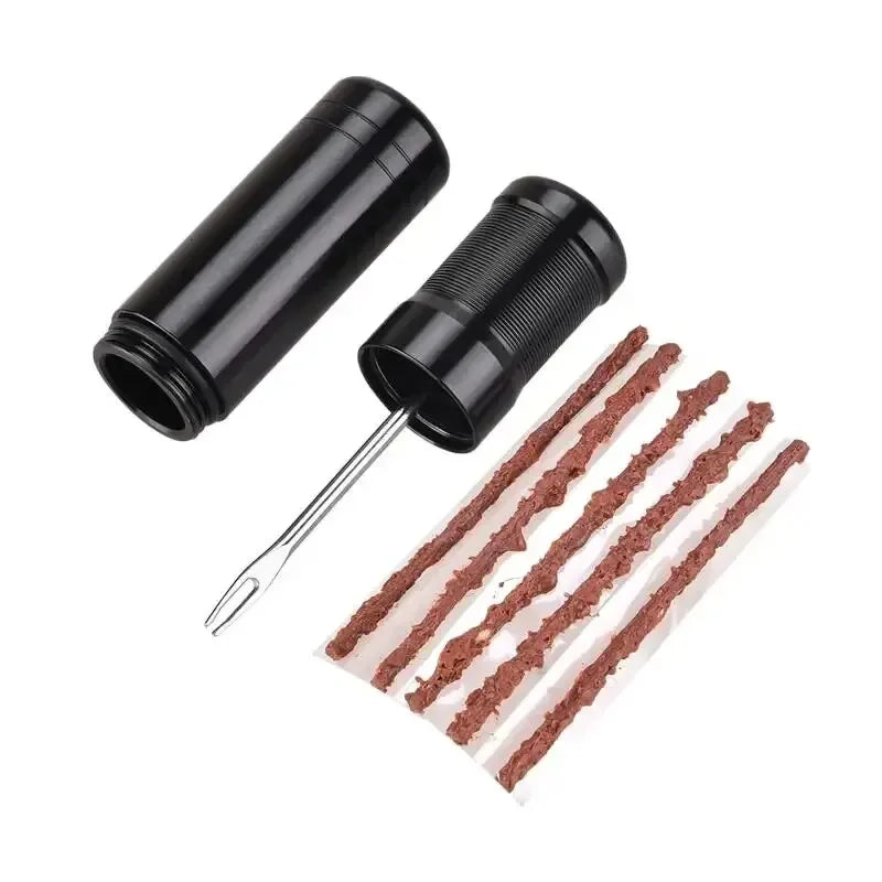 Tubeless Tire Repair Strips - For Emergency Puncture Fix on Car, Motorcycle Bike Tyres, Includes Stirring Glue for Quick Repairs