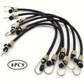 6-Pack Heavy-Duty Black Bungee Cords with Hooks