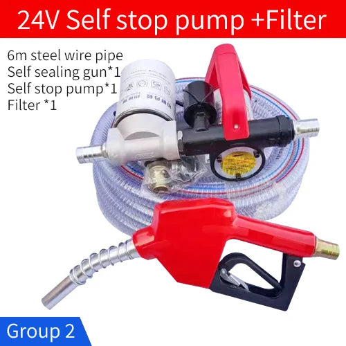 12V/24V/220V Fuel Transfer Pump for Diesel Universal Electric Car Fuel Pump Self-Priming Pump Automatic Stop Electric Oil Pump