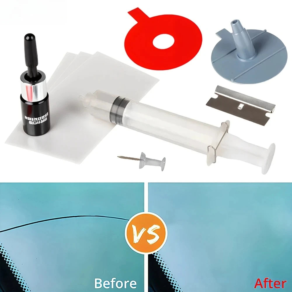 Car Windshield Repair Kit - Fix Chips, Cracks & Scratches