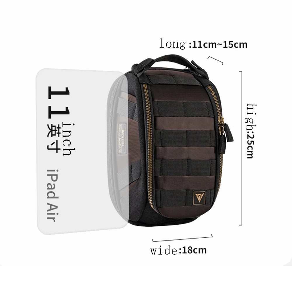 Magnetic Motorcycle Tank Bag Expandable Waterproof Retro Leather Motorbike Fuel Tank Pack Touring Travel