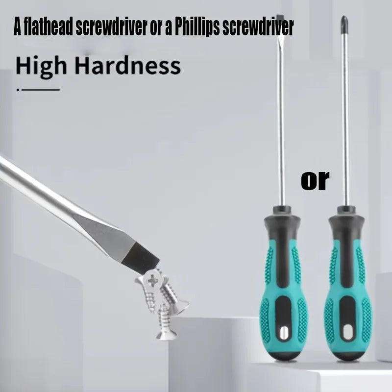 An ergonomic magnetic screwdriver set, including cross-head and flat-head types, designed to be anti-static with strong magnetic