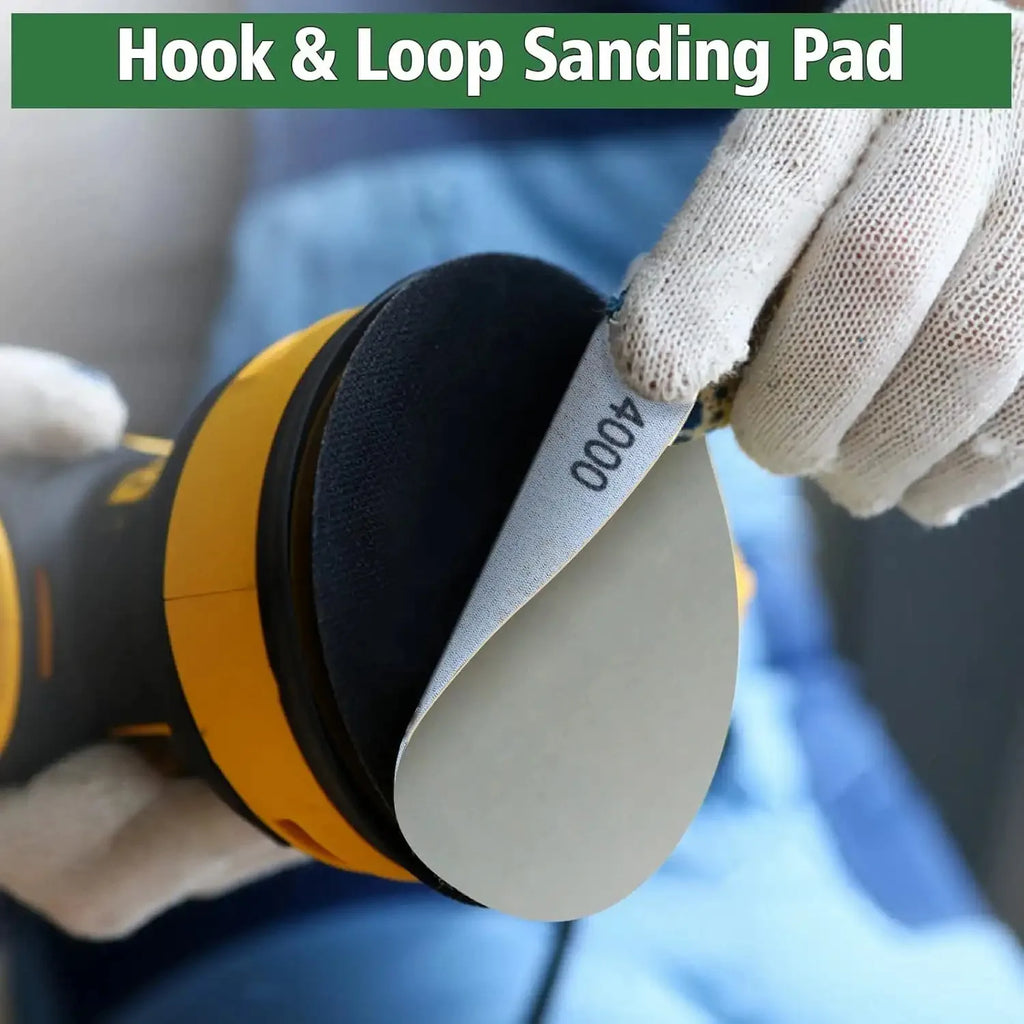24pcs 5-Inch Wet & Dry Sandpaper Discs, 1000-5000 Grit, Round No-Hole Sanding Pads