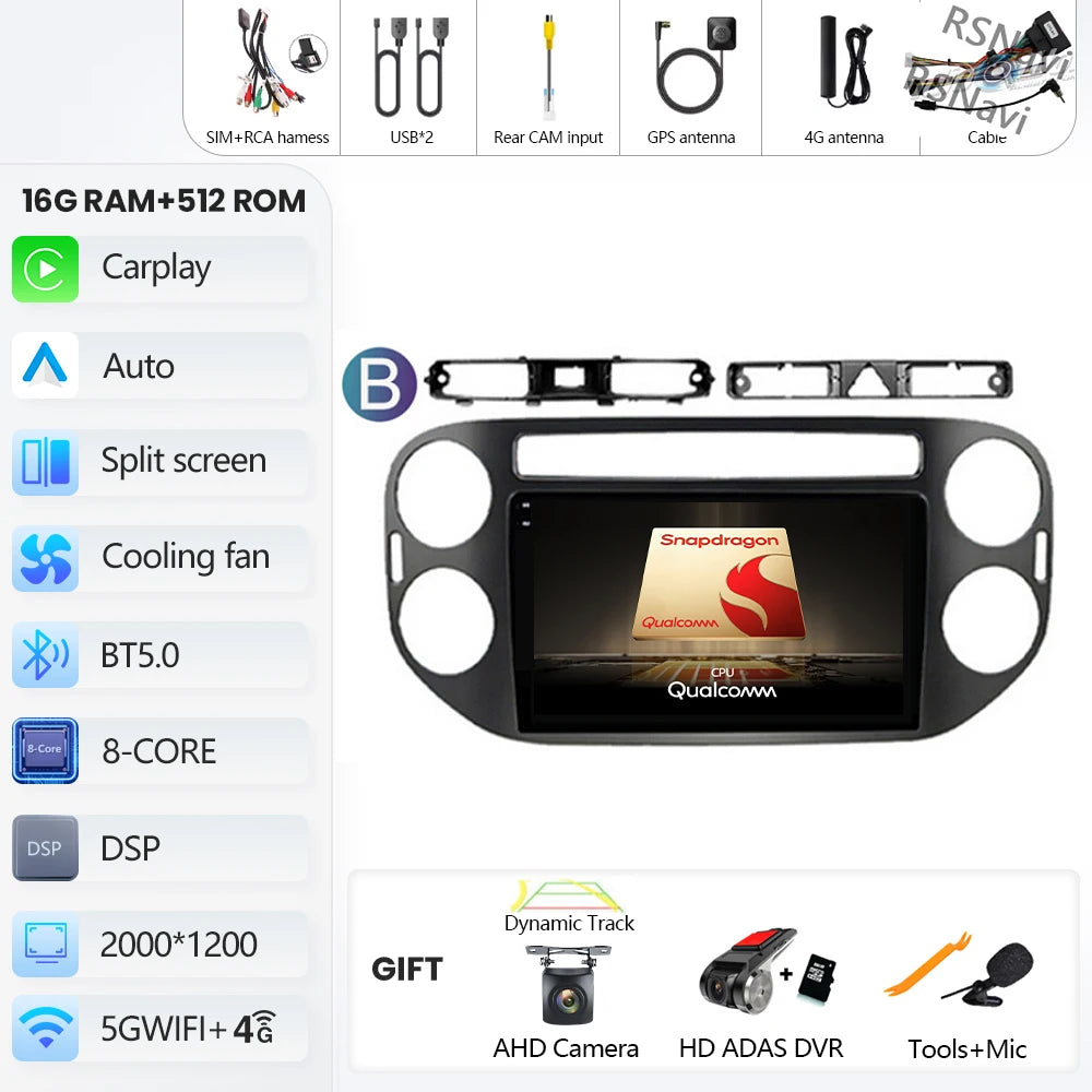 VW Tiguan 2006-2016 Android CarPlay Player 9" 2K QLED - image 16