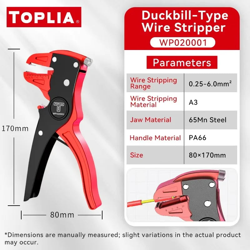 Multifunctional Duckbill Wire Stripper Automatic Wire Stripper Length Adjustable Flat Wire Cutter Wire Stripper For Electrician
