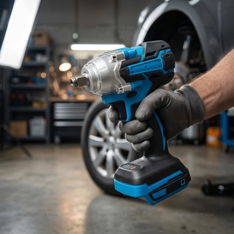 Cordless Electric Impact Wrench High Torque Hand Tool for Automotive Construction Repair DIY Home Use No Battery Included