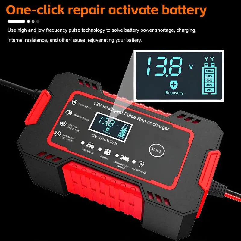 Car Battery Charger Universal Portable Emergency 12V Auto Jump Starter Power Bank for Home Garage Camping Travel