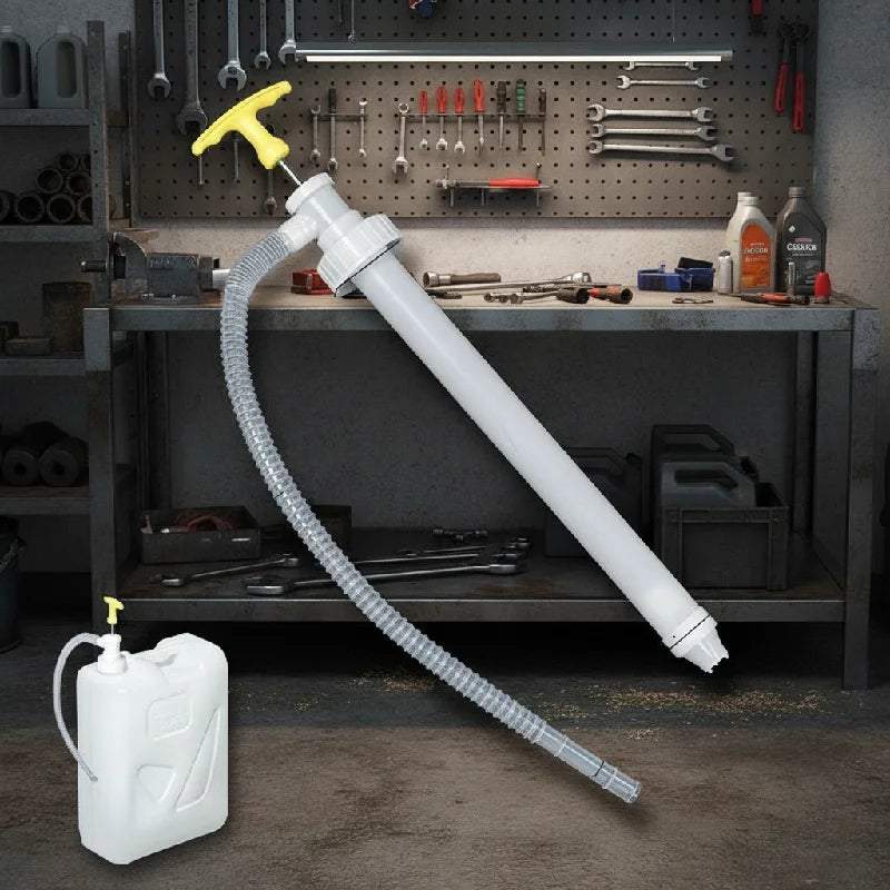 Manual Liquid Transfer Hand Pump for Oil Drum Fuel Extraction, Backflow Prevention
