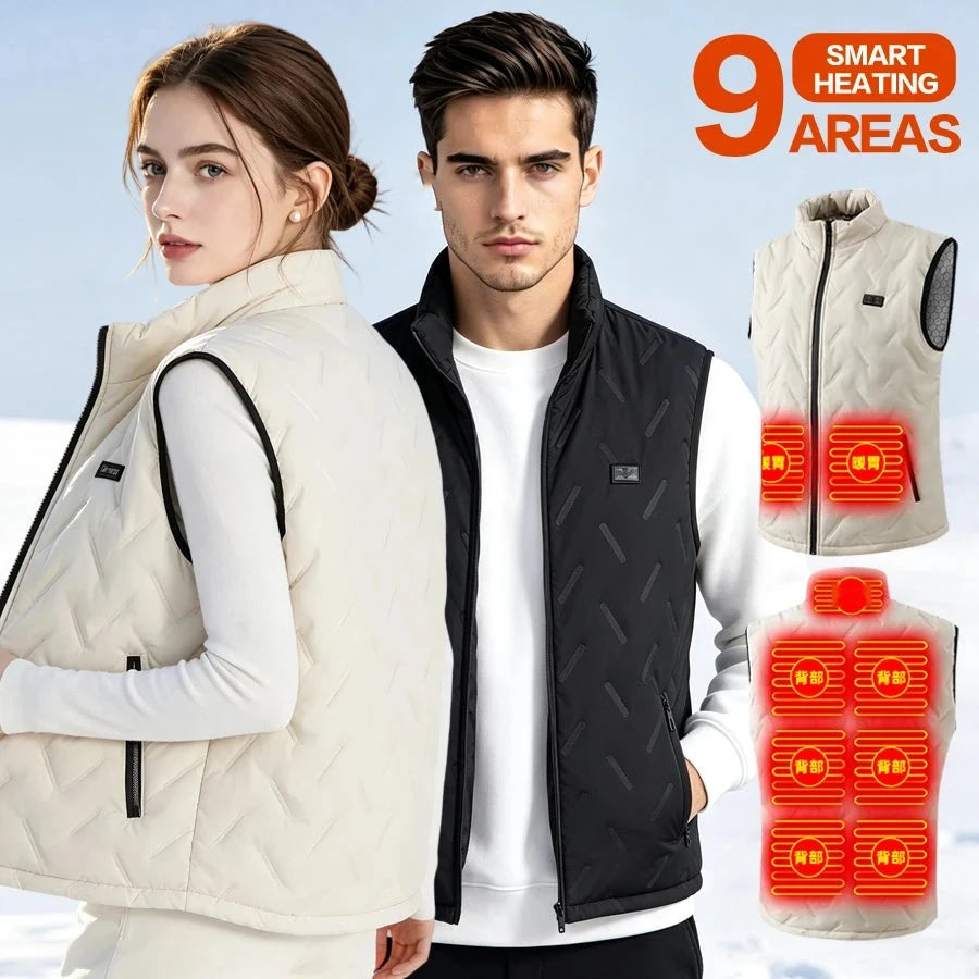 USB Heated Vest – 9 Heating Zones, 3 Temperature Levels