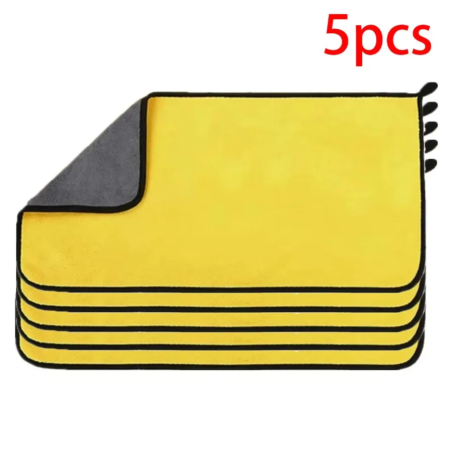 30x60cm Microfiber Car Cleaning Towels, Double Layer, 1/2/3/6/10 Pack