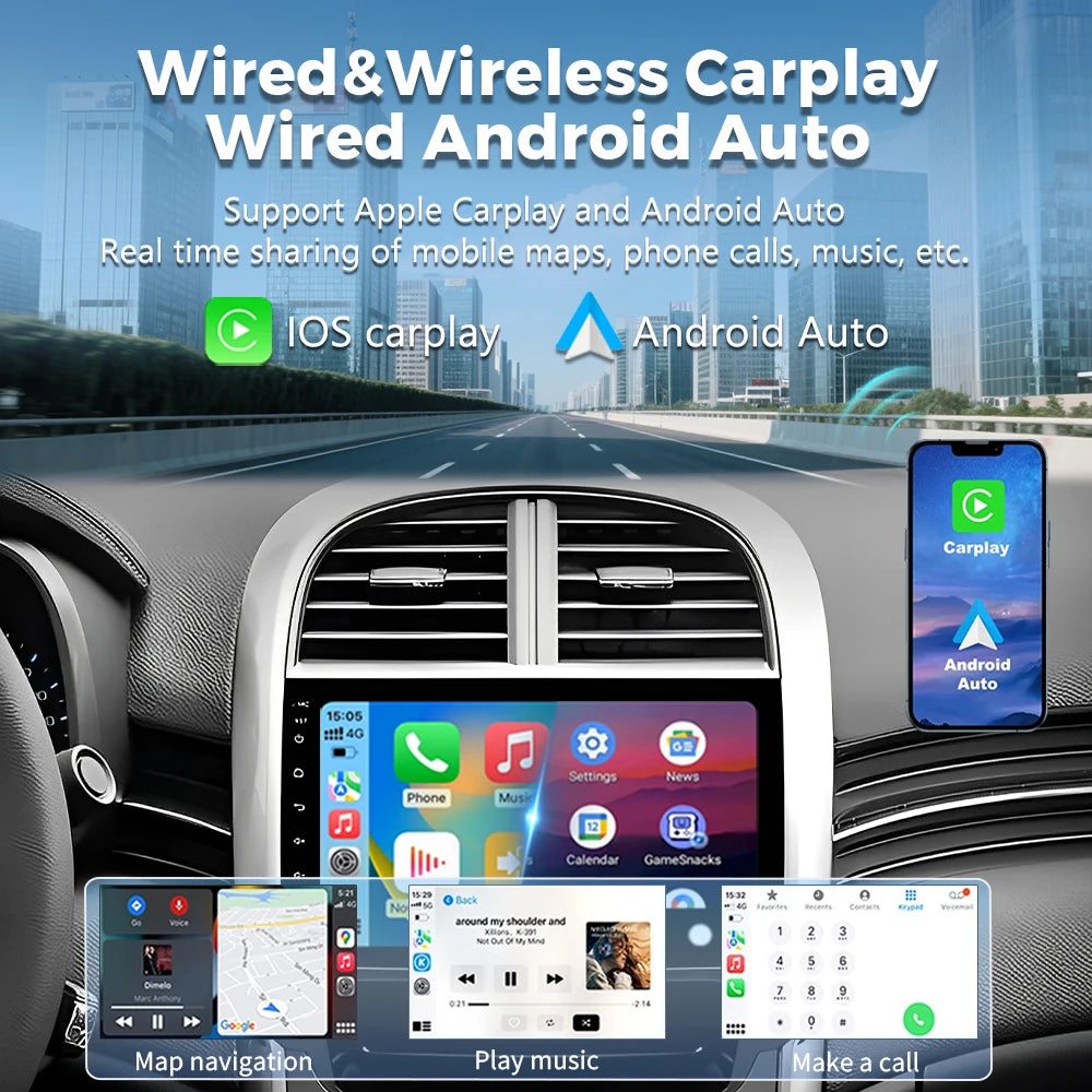 Chevy Malibu 2012-2015 CarPlay Receiver with 9" QLED Touchscreen - image 2