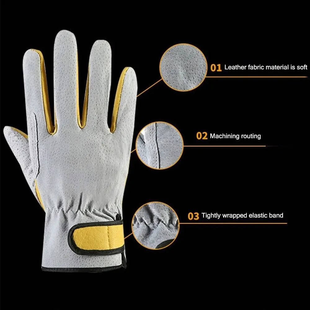 Work Gloves Pigskin Leather Welding Gloves Heat Resistant Security Protection Safety Work Gloves for Welder Cutting Gardening