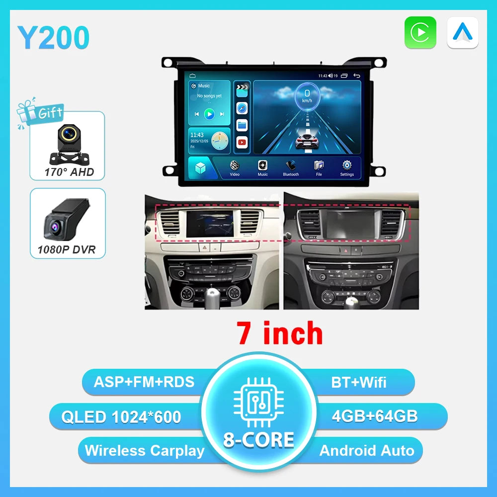Car Multimedia Player with Android Auto for Peugeot 508 & Citroen DS5 - image 8
