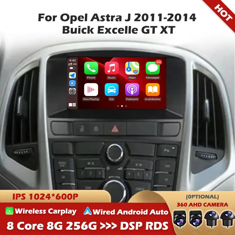 Opel Astra J 2011-2014 Carplay Android Auto GPS Multimedia Player