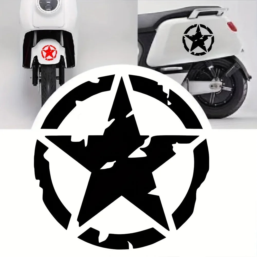 Five-Pointed Star Motorcycle Decals for Tank, Fender and Helmet - view 9