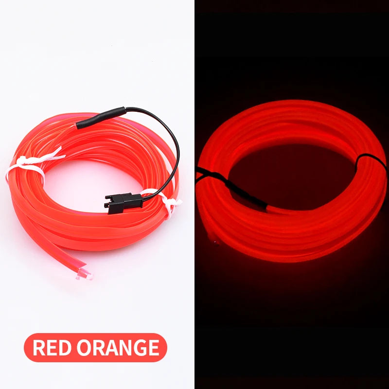 5m USB Car Interior LED Ambient Light Strip, 5V Flexible EL Wire