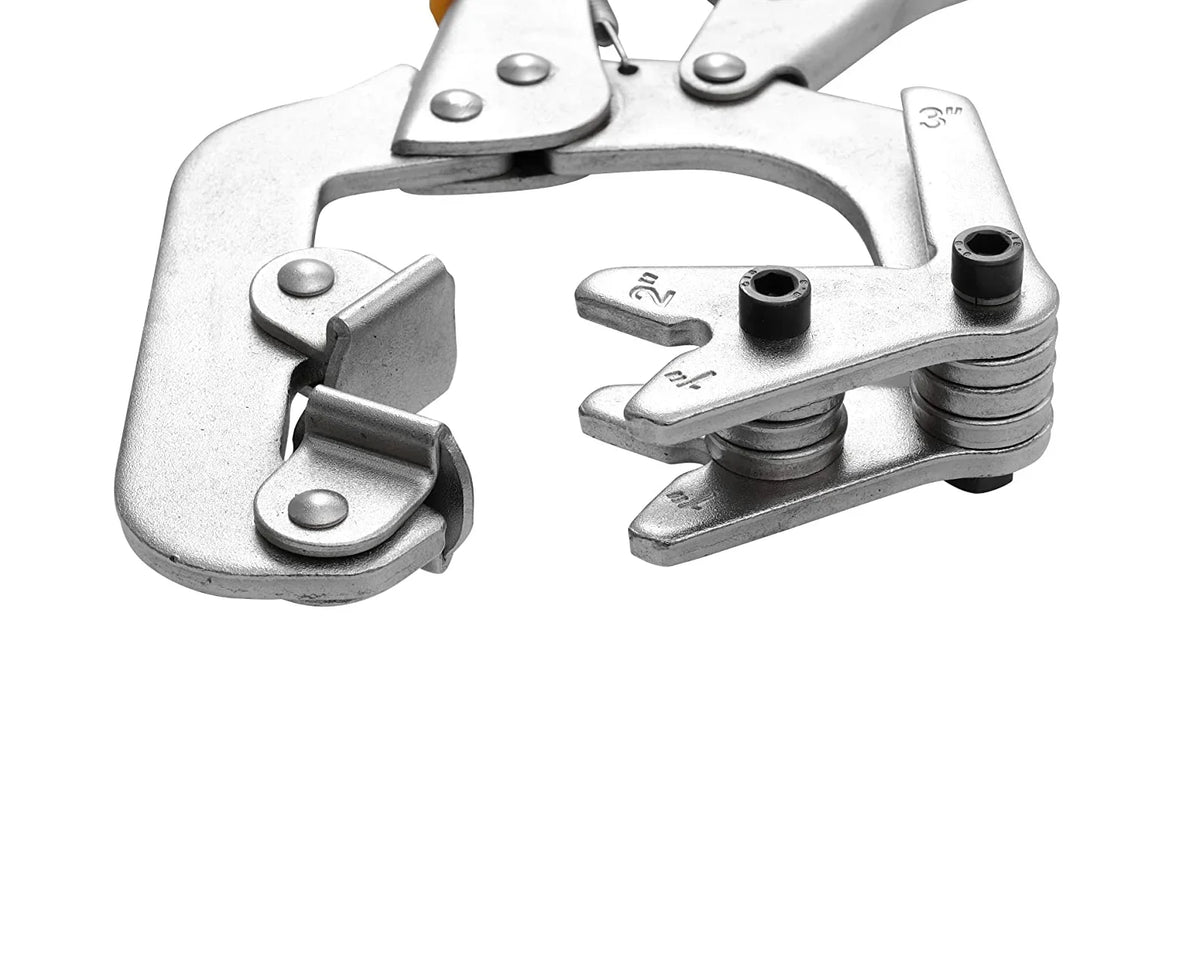Locking Pipe Clamp, 10 Inch Welding Clamp with Swivel V Shape Pads for Clamping Pipe and Tube to Weld and Repair