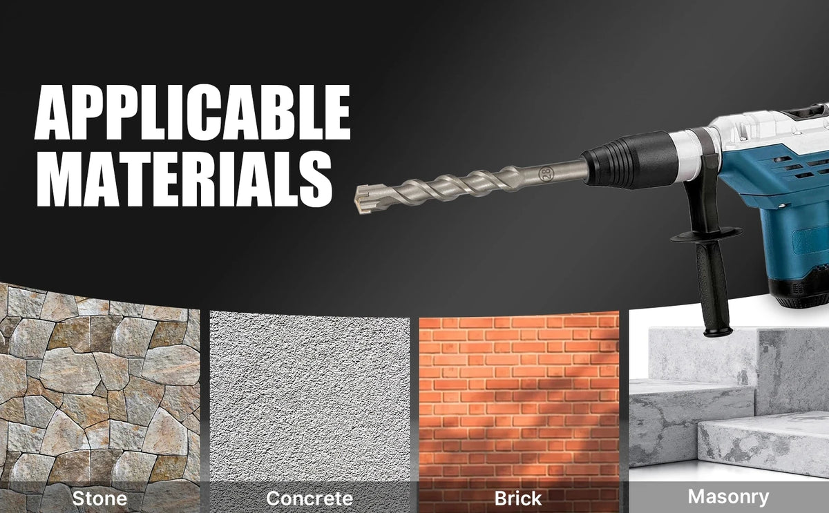 Extended Cross Electric Hammer Drill 110-500mm SDS Plus Through Wall Reinforced Concrete Hard Alloy Four Blade Impact Drill Bit