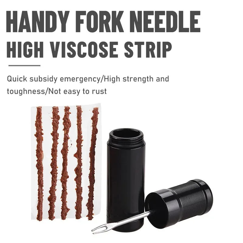 Bike Tubeless Tire Repair Kit Slug Plug Stopper Rubber Bacon Strips and Insertion Tool For Fixing Puncture Flat Road MTB Bicycle