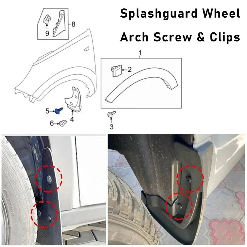 10/20Pairs Car Self Tapping Screws Engine Clamps Torx Screw Bolt Bumper Arch Mud Flaps Splash Guards Undertray Trim Fixing