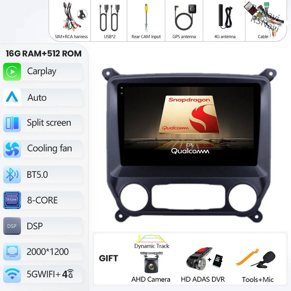 9" Touchscreen CarPlay Android Auto Stereo Chevy Silverado 2014-2018 - image 51