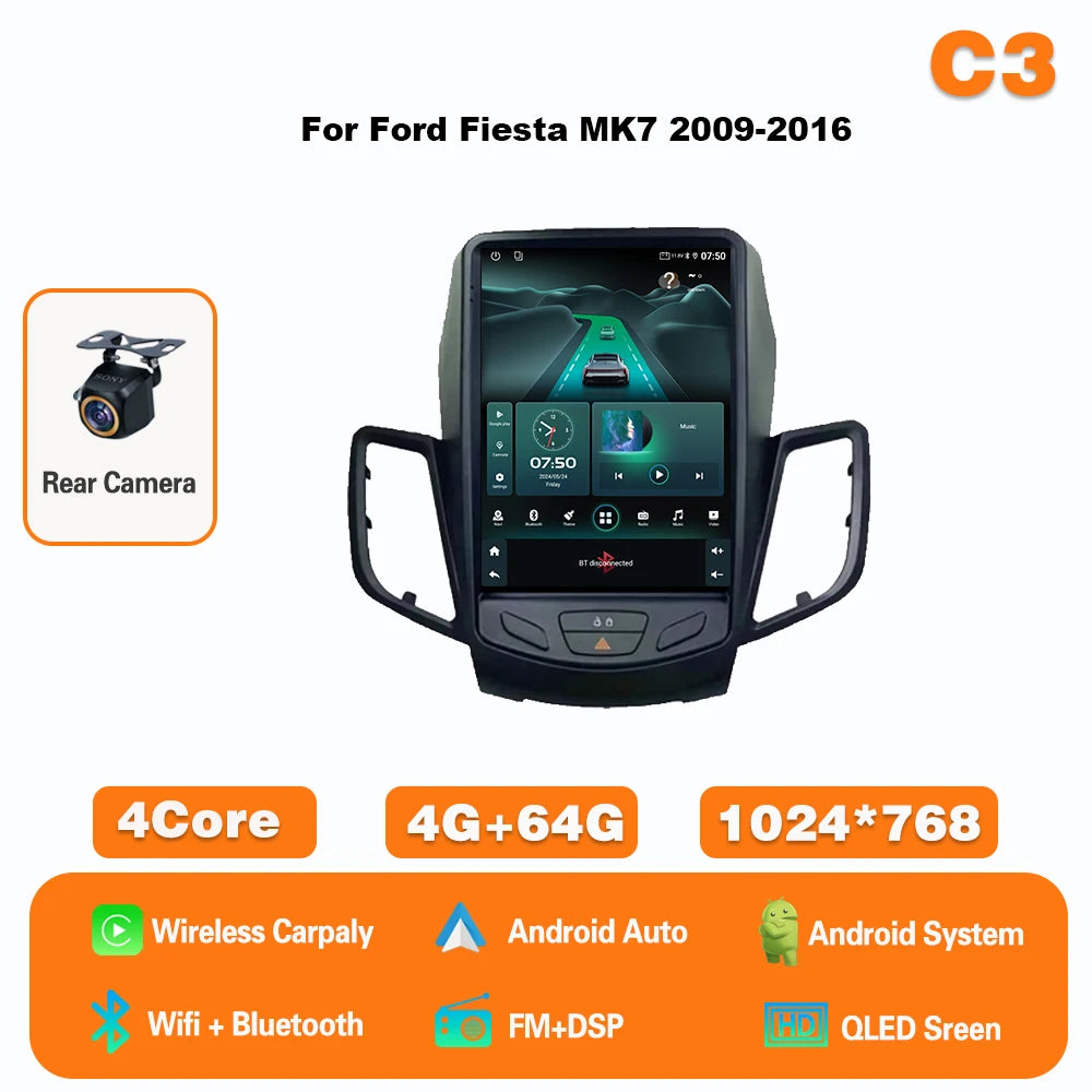 9.7" Android Car Radio for Ford Fiesta MK7 (2009-2017) GPS CarPlay - image 9