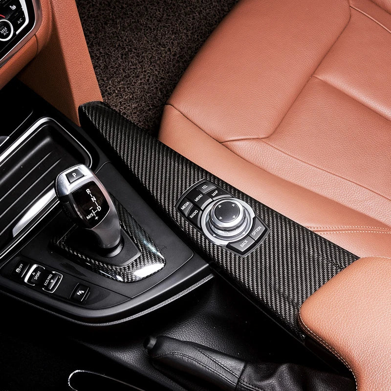 Carbon Fiber Look Gear Shift Panel Cover for 3/4 Series