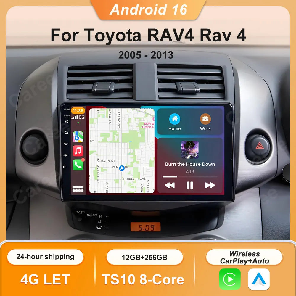 9-Inch Touchscreen Toyota RAV4 Android GPS Carplay Stereo 2005-2013