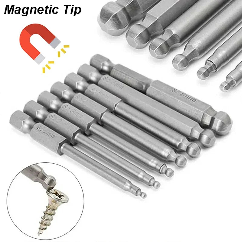 Ball End Hex Screwdriver Bit Set - Magnetic Allen Wrench Bits - image 4