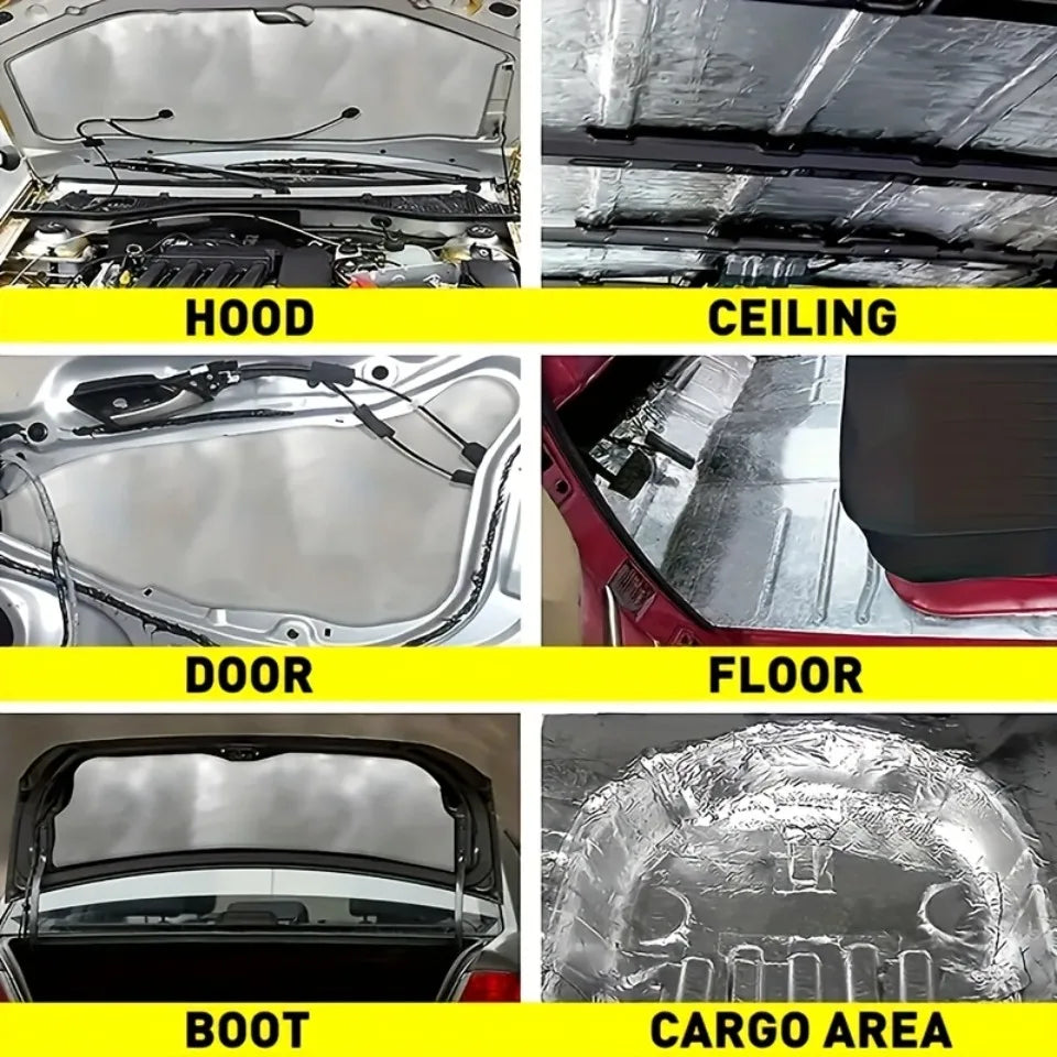 Car soundproofing mats 50 pack, self adhesive heat shield for doors, roof and engine bay